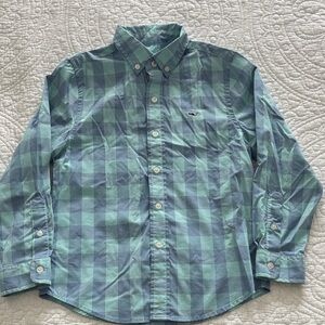 Vineyard Vines Blue and Teal Checkered Shirt